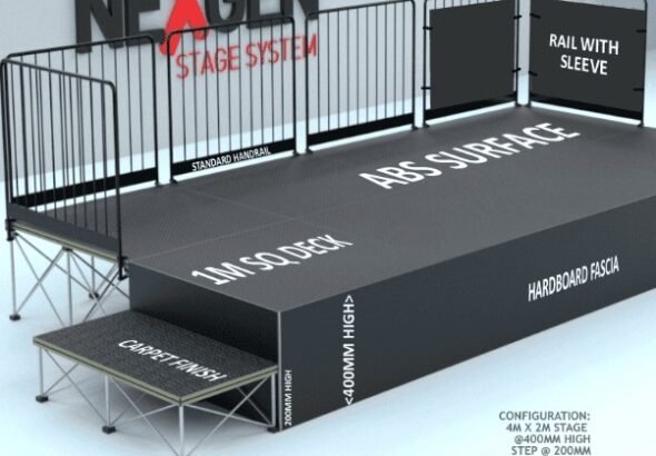 Temporary Stage Safety Setup